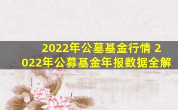 2022年公墓基金行情 2022年公募基金年报数据全解